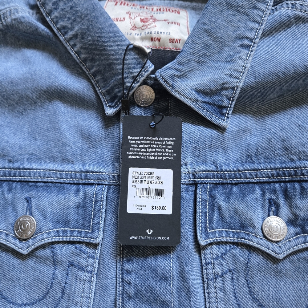 True Religion Light Blue Denim Jesse Jacket - Picture 4 of 4